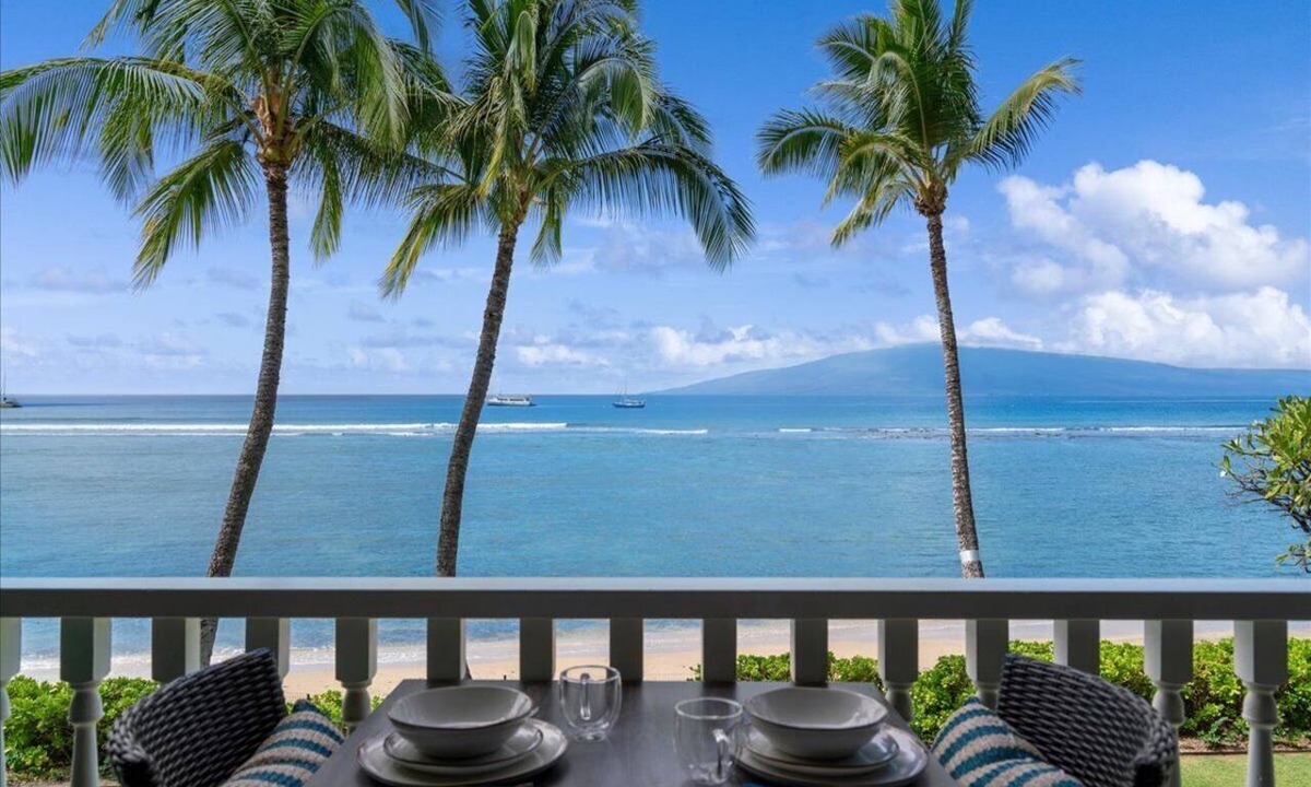 Historic Lahaina Front Street Condo | Beachfront Lahaina Shores 203 | Direct Oceanfront Studio