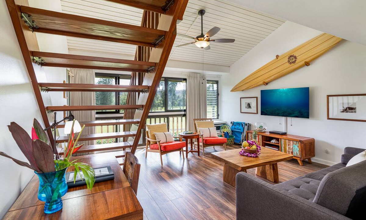 Kahuku Condo | Turtle Bay Top Floor Studio unit 164 with Split AC & Golf Course Views