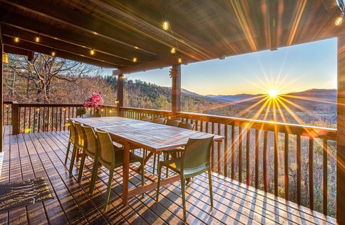 Marion Cabin | Mountain Views! Hot Tub, Games, Theater, Fire Pit