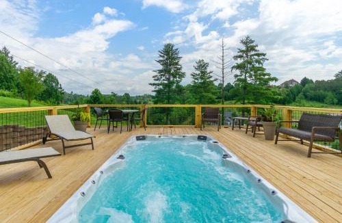 Weaverville House | Stunning Modern Retreat! Year-Round Swim Spa | Hot Tub | Movie Room | Firepit
