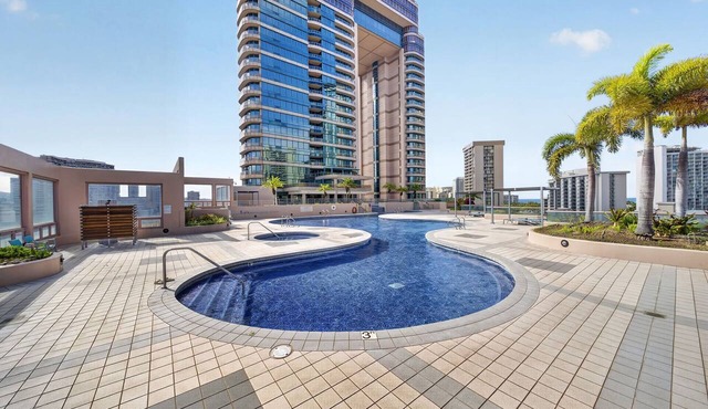 Island View at Waikiki Landmark by Gather: Waikiki Luxury Condo w/Pool, Spa, Gy